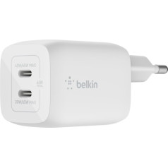 Belkin wall charger 65w dual usb-c gan pps white