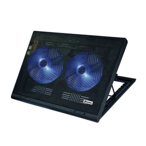 Vakoss lf-2463uk piezīmjdatora dzesēšanas statīvs (17,x collas; 2 ventilatori; centrmezgls)