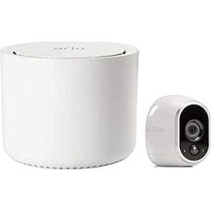 Arlo HD Smart Home 1 HD novērošanas kamera un drošības sistēma (100% bezvadu, iekštelpu / āra, WiFi, kustību detektors, nakts redzamība) balta, VMS3130