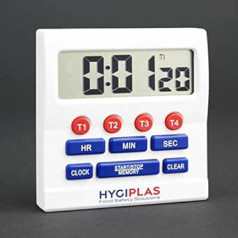 Hygiplas Big Digit Timer 80 x 80 x 25 mm, für Küche, Gastronomie, Lebensmittelzubereitung