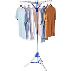 Homefront Clothes Airer | Pārnēsājams drēbju vēdinātājs ar statīva dizainu — salokāms plakaniski uzglabāšanai, viegli uzstādāms, iekštelpās un ārā, 159 cm augsts, maksimālā ietilpība 22 kg