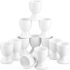 'Malacasa Series Regular, Set of 12 2/5 x 5 x 6.3 cm Cream White Porcelain Egg Cup Egg Holder Egg Cup