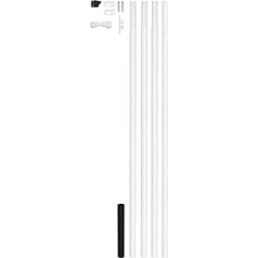 Alberts 639709 Fahnenmast | zylindrische Forma | zum Einbetonieren | zinkphosphatiert, weiß kunststoffbeschichtet | Rohr-Ø 42 mm | Gesamthöhe 615 cm