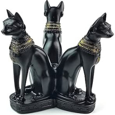 OmyLens Große Bast Katzen Kristallkugelhalter Kugel Display, Natürliche Heilung Feng Shui Glaskugelhalter Basis Baphomet Statue Dekoration für 80mm-150mm Kugel