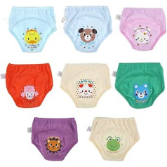 Biitfuu 8 Pieces Baby Potty Underwear Training Pants for Toddlers Boys Girls Cartoon Cute Waterproof Nappies 4 Layers