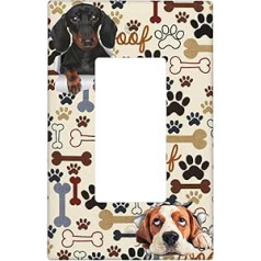 Funny Dog Light Switch Cover Decorative 1 Gang Decoration Wall Plate GFCI Socket Covers Plate for Boys Girls Nursery Bedroom Home Decoration