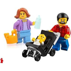 Lego ģimenes izklaide parkā minifigūras mammai, tētim un mazulim ar ratiņiem no 60134