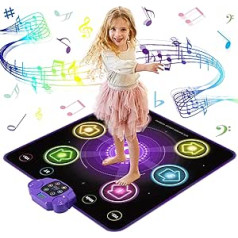 YEAUWILY Dance Mat Bērnu rotaļlietu dāvanas 3 4 5 6 7 8 9+ gadiem, 6 LED gaismas, 5 spēļu režīmi, deju paklājiņš ar Bluetooth, Ziemassvētku dāvanas dzimšanas dienā, bērnu rotaļlieta meitenēm zēniem