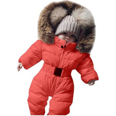 Schneeanzug Baby 80 Herbst mit Füßen Warm Strampler Winterkleidung Winter mit Ohren Kapuze Erstausstattung Neugeborene Onesie Babykleidung Fleece 0-6 Monate Zip Up Baby Kleidung Schlafsack