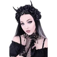 Restyle Gothic Princess Garland Nu Goth Roses Antlers galvas saite