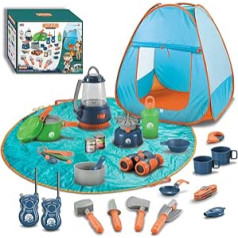 29-teiliges Camping-Set für Kinder, Spielzelt mit Empfänger, Kochset für drinnen und draußen, für Jungen und Mädchen