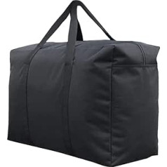 Ērta uzglabāšanas soma Īpaši liela, ūdensizturīga, izturīga 600D Oxford Jumbo uzglabāšanas soma ar tīmekļveida rokturi, soma zem gultas, segām/gultasveļai, 85 x 55 x 33 cm, melna (melna) - BXTTRABAG-020
