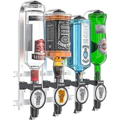 Barbarian 4 Bottle Optics for Spirits - Bar Butler 25 ml Measurement Holder Alcohol Drinks Dispenser Drink Dispenser Bottle Holder Wall Man Cave Cellar Bar Accessories Bottles Shot Dispenser