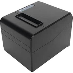 Sxhlseller 80 mm Thermodrucker 220 Bis 300 Mm/s, USB POS Befehls Thermobondrucker mit Automatischer Schneidevorrichtung für den Kommerziellen Kassenladentreiber Im Einzelhandel (EU-Stecker)