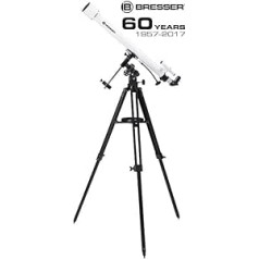 Bresser 4660910 Classic 60/900 EQ Sky Refractor teleskops ar piederumiem — balts