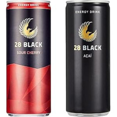 28 Black Sour Cherry, 24er Pack, EINWEG (24 x 250 ml) un Acai, 24er Pack, EINWEG (24 x 250 ml)