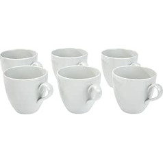 Alessi Mami“ Kaffee-Obertasse 6 Stück aus weißem Porzellan 8,0 cm, 8 cm, 6