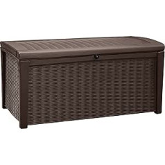 Keter Kissenbox Borneo, Braun, 416L Fassungsvermögen, Außenmaße: 130x70x63cm, Auflagenbox wasserdicht und wetterfest, für Outdoor geeignet, Keterbox