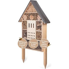 CULT at home Insect Hotel Large XXL Standing - with Ground Spike - Insect House Total Height 77 cm - Bumblebee House Wild Bee House Bee House Ladybird House Nesting Box and Decoration for Garden and