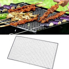 Carbon Grill Net for Barbecue, Grill Grate, Stainless Steel Grill Grate, 25 x 40 cm, 30 x 45 cm, 38 x 50 cm, for Recess in the Garden, Outdoor, Grill (30 x 45 cm)