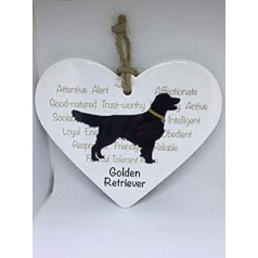 Golden Retriever Keramik Herzform Plakette/Schild