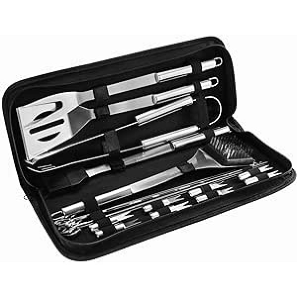 Coptiner BBQ Tool Set, 20 Pieces Stainless Steel BBQ Accessories with Storage Bags, Complete BBQ Utensils Set, BBQ Tool Set, Ideal BBQ Gift for Father's Day, Christmas