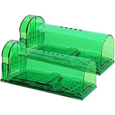 B-Free Humane Mouse Traps for Indoor Outdoor Live Catch & Release Pets & Child Friendly Washable Reusable Rodent Trap Green