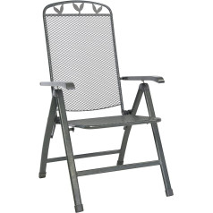 greemotion Toulouse saliekamais krēsls no tērauda ar plastmasas pārklājumu, dārza krēsls ar 5 virzienos regulējamu atzveltni, izturīgs pret laikapstākļiem un viegli tīrāms, apm. 58 x 64 x 108 cm