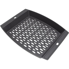 MOASKER 38,1 x 30,5 cm čuguna grila stiprinājums āra grilam, zivju dārzeņu grila grozam, BBQ grila pannas paplātei Weber, Char-Broil, Royal Gourmet un vairumam ogļu kūpināšanas un gāzes griliem