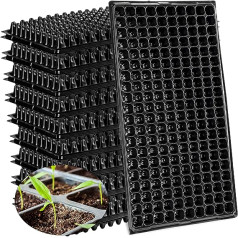 Pack of 200 Cell Seedling Trays Seedling Starter Kit Reusable Seeds Starter Tray Plastic Gardening Germination Tray with Drainage Holes Nursery Pots Mini Propagation for Seed Cultivation