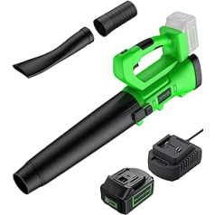 GARLLEN Cordless Leaf Blower (20 V, 6-Speed Air Speed: 43.2 ~ 144 km/h, Blow Capacity: 293 ~ 722 m³/h, Weight 1.8 kg) with 4.0Ah Li-Ion Battery, Charger and 2-Piece Tube