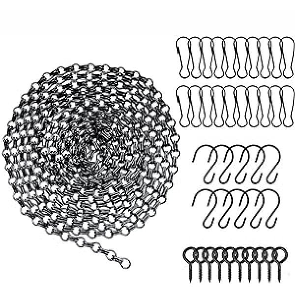 POTWPOT Hängekorbhalterung, 2 Stück Wandbehangkorbhaken, robuste Wandbehanghalterungen, Haken mit Metall-Aufhängekette für Blumenkorb, Pflanzen, Vogelfutterspender, Laternen, Windspiele