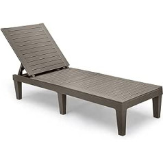 YITAHOME Sun Lounger 200 kg Garden Lounger with Adjustable Backrest, Garden Lounger Weatherproof, Easy Assembly, Waterproof, 189 x 58 x 28 cm Outdoor Deck Chairs for Patio, Beach, Patio, Pool, Taupe