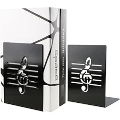 Stilīgi un radoši mūzikas atslēgas metāla grāmatu skapji Grāmatu skapji bērniem mūzikas mīļotājiem Mājas biroja apdare, melns 1 pāris