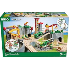 BRIO World 36010 Luksusa kalnu kravas komplekts — Dzelzceļa izpriecas vairākos līmeņos ar daudziem piederumiem — Daudzas spēles iespējas, pateicoties brīvi kombinējamiem elementiem — Bērniem no 3 gadu vecuma