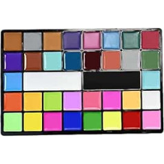 Baoblaze 36 lebendige Farben, Gesichts- und Körperbemalung, professionelles Gesichtsbemalungspigment mit Malpinsel, Make-up-Pigmentpalette für