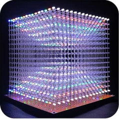 iCubeSmart 3D16MINI LED kubu gaismas elektronikas komplekts ar LED 16x16x16 elektronisku mācību rotaļlietu bērniem un pusaudžiem mācību aktivitāšu uzvalks (3D16MINI-MULTI-KIT)