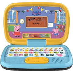 VTech Peppas Learning klēpjdators — mācību dators ar ABC tastatūru un dažādu mācību saturu ar burtiem un vārdiem, cipariem, loģiku, spēlēm un mūziku — bērniem vecumā no 3 līdz 6 gadiem