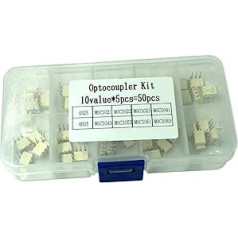 IC-Kits 50PCS 100PCs Integrierte Schaltung DIY Elektronisches Kit Angenommener Dip-IC NE555 UC3842 24C08 und Optokopler 4N25 4N35 MOC3021 MOC3063 Elektrisches Zubehör (Krāsa: 50Topccoup)