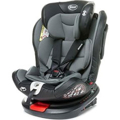 4BABY Roto-Fix 360° bērnu autokrēsliņš 0-36 kg 0-12 gadi ar Isofix ECE R46 pelēks