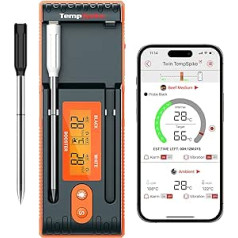 ThermoPro Twin TempSpike gaļas termometrs Bezvadu 150 m Bluetooth grila termometrs Cepeškrāsns termometra uzlādes paplāte ar displeju cepeškrāsnim, grilam, rotaslietām, droši mazgājams trauku mašīnā