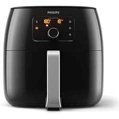 Philips Premium XXL Airfryer — 7,3 l, 2225 W, tauku noņemšanas tehnoloģija, receptes (lietotne NutriU), siltuma uzturēšanas funkcija, īpaši liels izmērs visai ģimenei (HD9762/90)