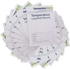 20 x Fridge Temperature Book for 6 Months - Monitoring of Refrigerator/Freezer/Cooking/Baking/Food Safety and Hygiene