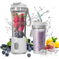 OWYELO Portable Blender Personal Mixer - USB Rechargeable 500 ml Mixer Smoothie Maker, Mini Mixer, Mixer Smoothie Maker To Go, Portable Blender Sports Gym and Outdoor, White