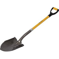 Roughneck ROU68046 ROU68044 Long Handle Sharp Serrated Edge Shovel Heavy Duty Black Yellow