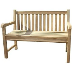Ambientehome Teak Bench Garden Bench Wooden Bench 120 cm Set of 2