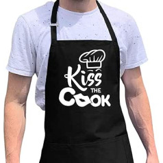 ApronMen King of the Grill BBQ Grill Apron with High Quality Poly/Cotton 4 Utility Pockets, Adjustable Roots and Extra Long Waist Ties