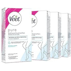 Veet PURE Cold Wax Strips with Easy-Gelwax Technology - Suitable for Sensitive Skin - Application for Legs & Body - XXL Pack - 44 Double Strips = 88 Single Strips