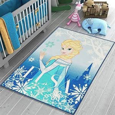 Disney licencēta prece - Princess Elsa Frozen Play Mat 133 x 95 cm - Zils - Paklājs - Rotaļu paklājiņš bērnu istabai Mājas Bērnu paklājs