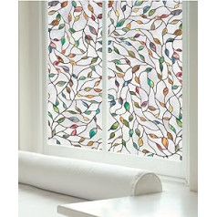 Artscape Fensterfolie, 61 x 92 cm, geätzt, Blatt-Design, caurspīdīgs / Mehrfarbig